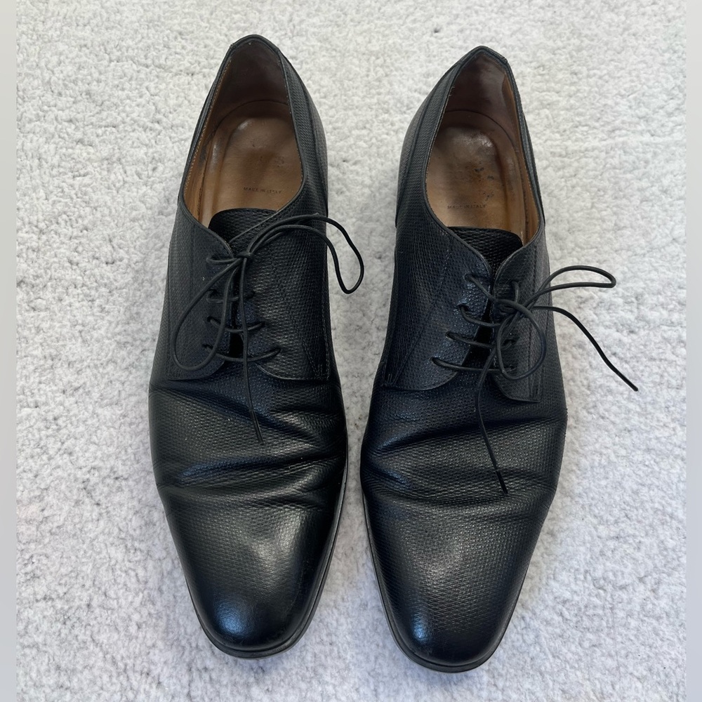 Men's Hugo Boss Black Leather Dress Shoes Size 10